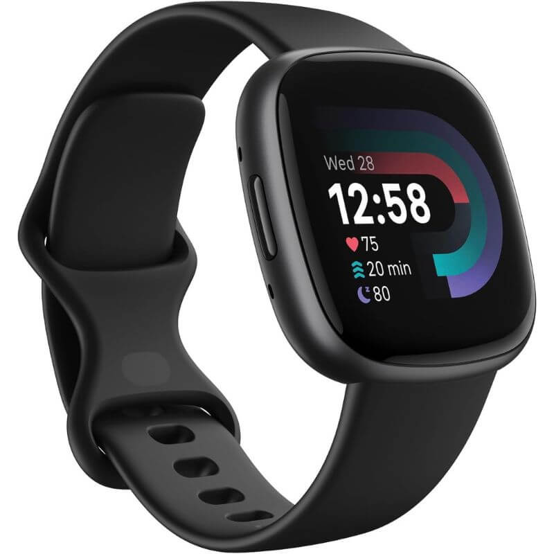 Fitbit Versa 4 on a large wrist