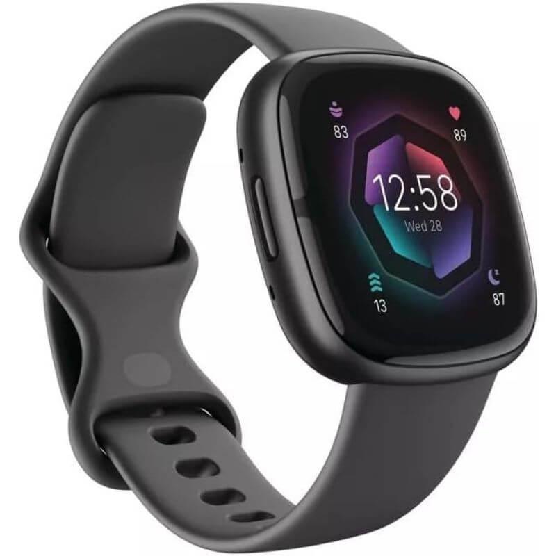 Fitbit Sense 2 with health data screen